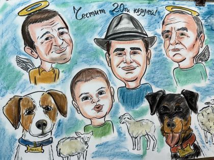 Бърза карикатура 7/8/9 лица