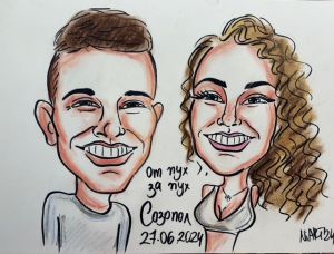 Бърза карикатура 1/2/3 лица