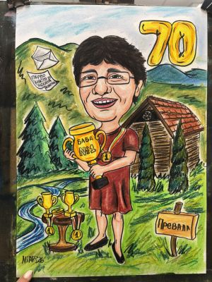 Ръчна карикатура 1/2 лица