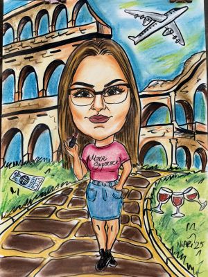 Ръчна карикатура 1/2 лица