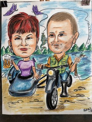 Ръчна карикатура 1/2 лица