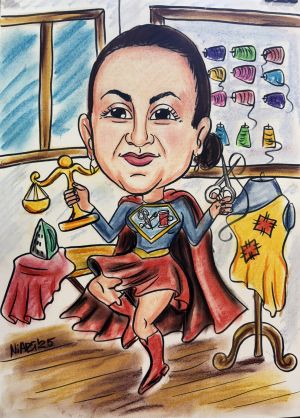 Ръчна карикатура 1/2 лица