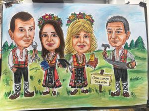 Ръчна карикатура 3/4 лица
