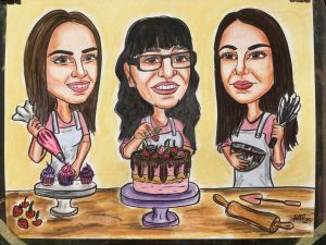 Ръчна карикатура 3/4 лица