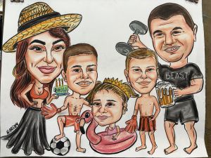 Ръчна карикатура 5/6 лица
