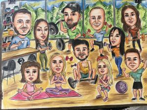 Ръчна карикатура 5/6 лица