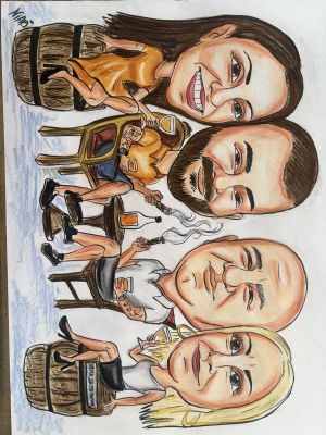 Ръчна карикатура 5/6 лица